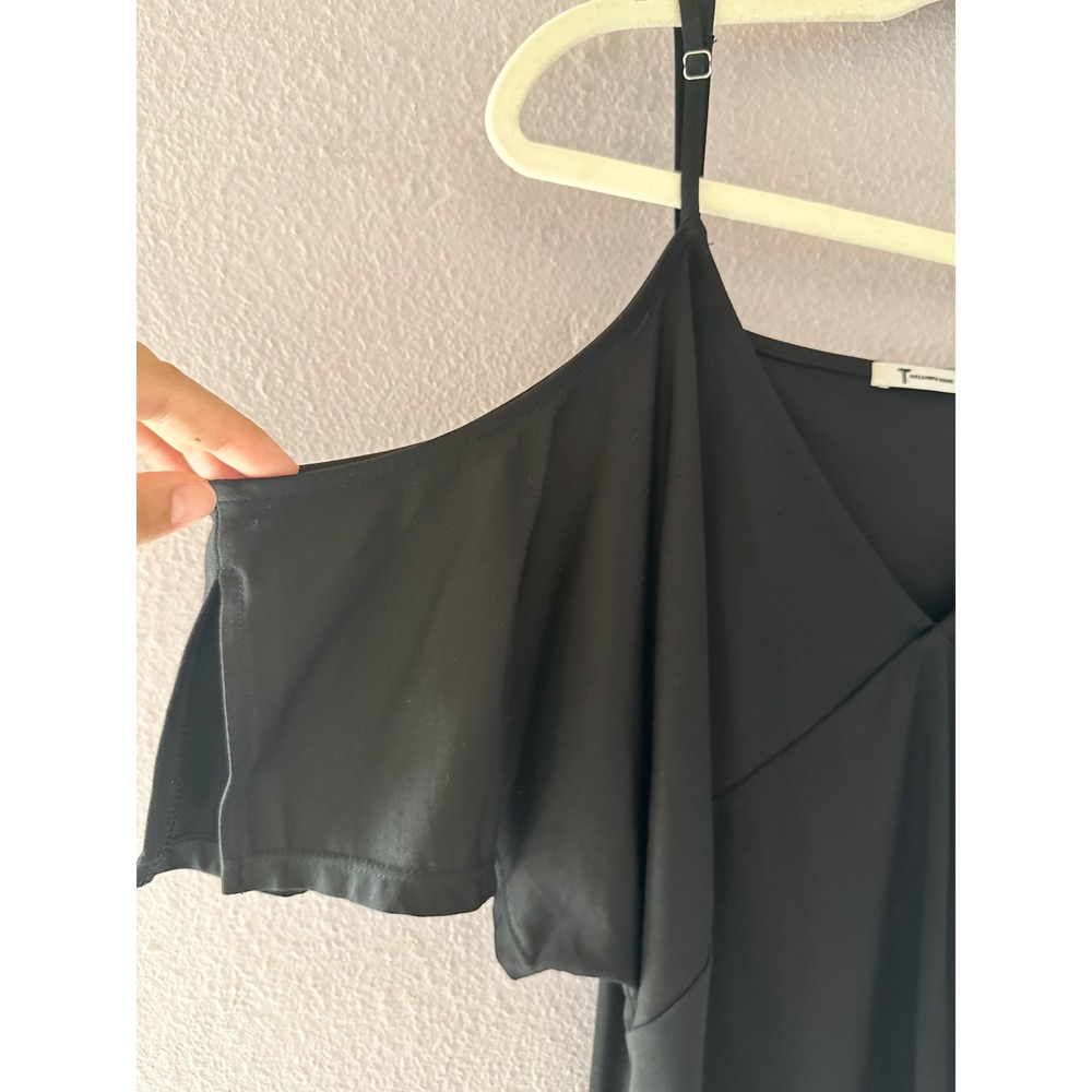 T By Alexander Wang Cold Shoulder Black Tank Top Size Small - Picture 4 of 7